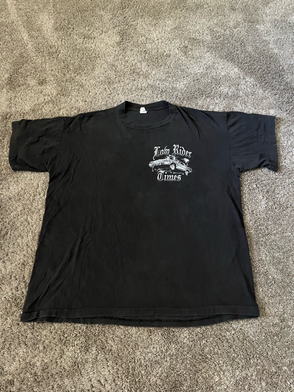 Rare Vintage Lowrider Times Chicano Art Black T-Shirt Size XL Men